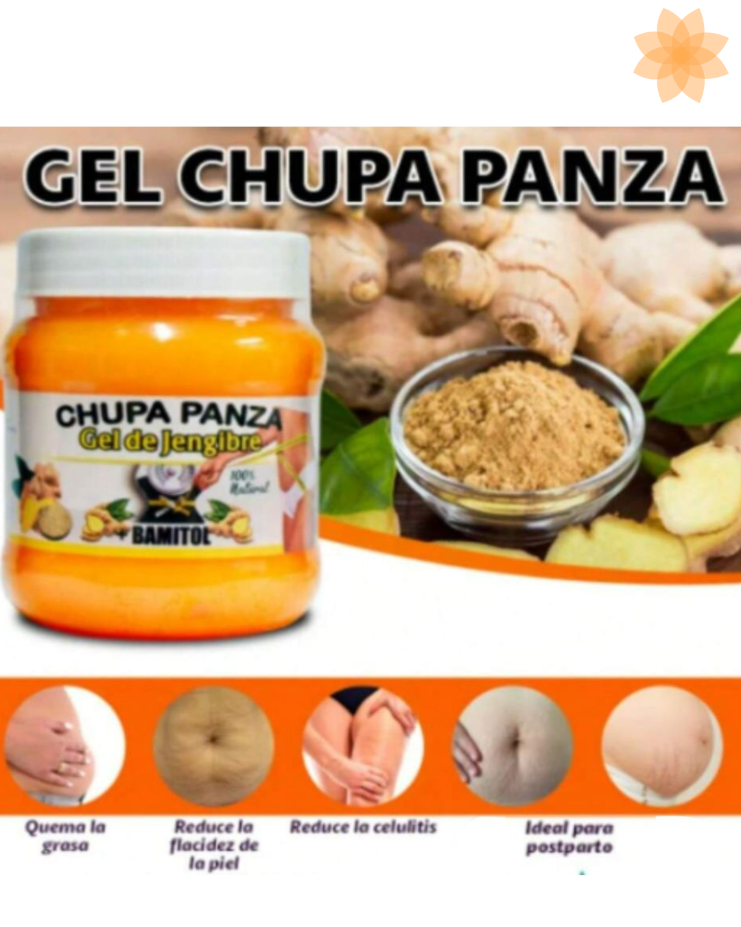 Chupa Panza Gel De Jengibre + Bamintol